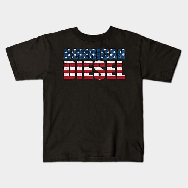Flag american diesel Kids T-Shirt by Sendumerindu